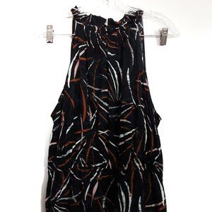 Ava & Viv Printed Sleeveless Dress Black NWT